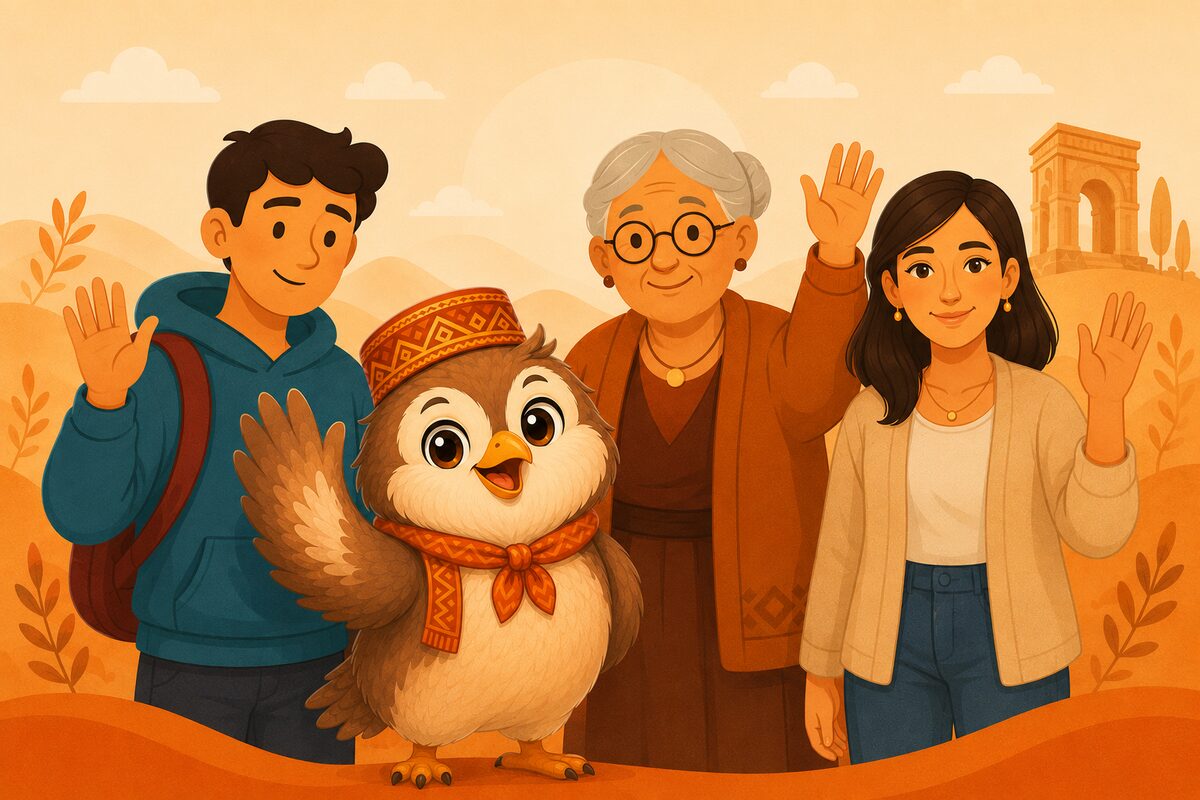 The Haylingua community, together with our owl mascot